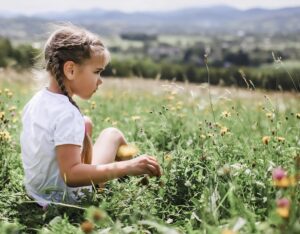 Young girl in nature for nature connection